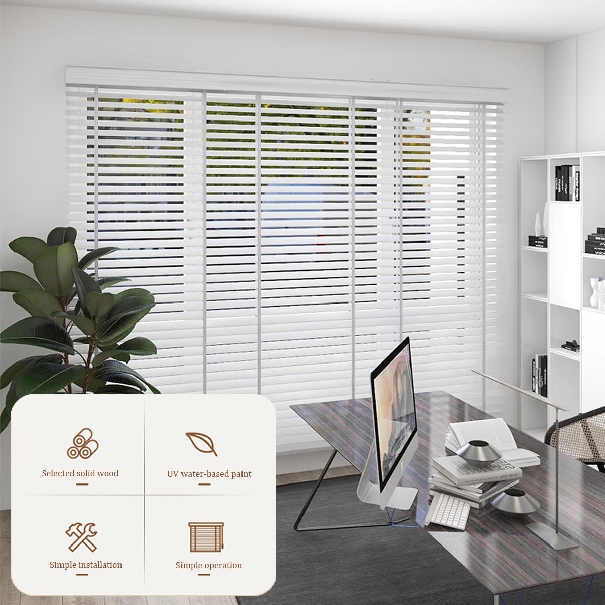 Amazon｜木製ブラインド ブラッ 横型ブラインド 家庭用窓用シェード