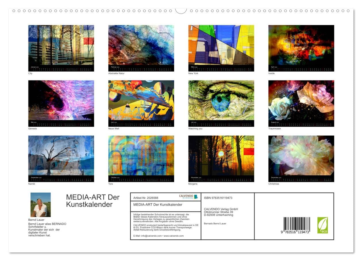 MEDIA-ART Der Kunstkalender (hochwertiger Premium Wandkalender 2026 DIN A2 quer), Kunstdruck in Hochglanz: Die schönsten Collagen von BERNADO-ART (CALVENDO Kunst)