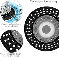 Vista 5 de LEKEYE Captador de pelo para drenaje de ducha/Cubierta de drenaje de bañera/Protector de drenaje para desagües de palanca y normales (Negro)
