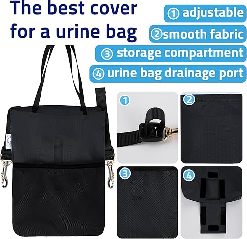 Miniatura 3 de CathCover - Soporte para bolsa de orina para silla de ruedas y cama, discreta funda para bolsa de catéter con ventana transparente, diseño a prueba