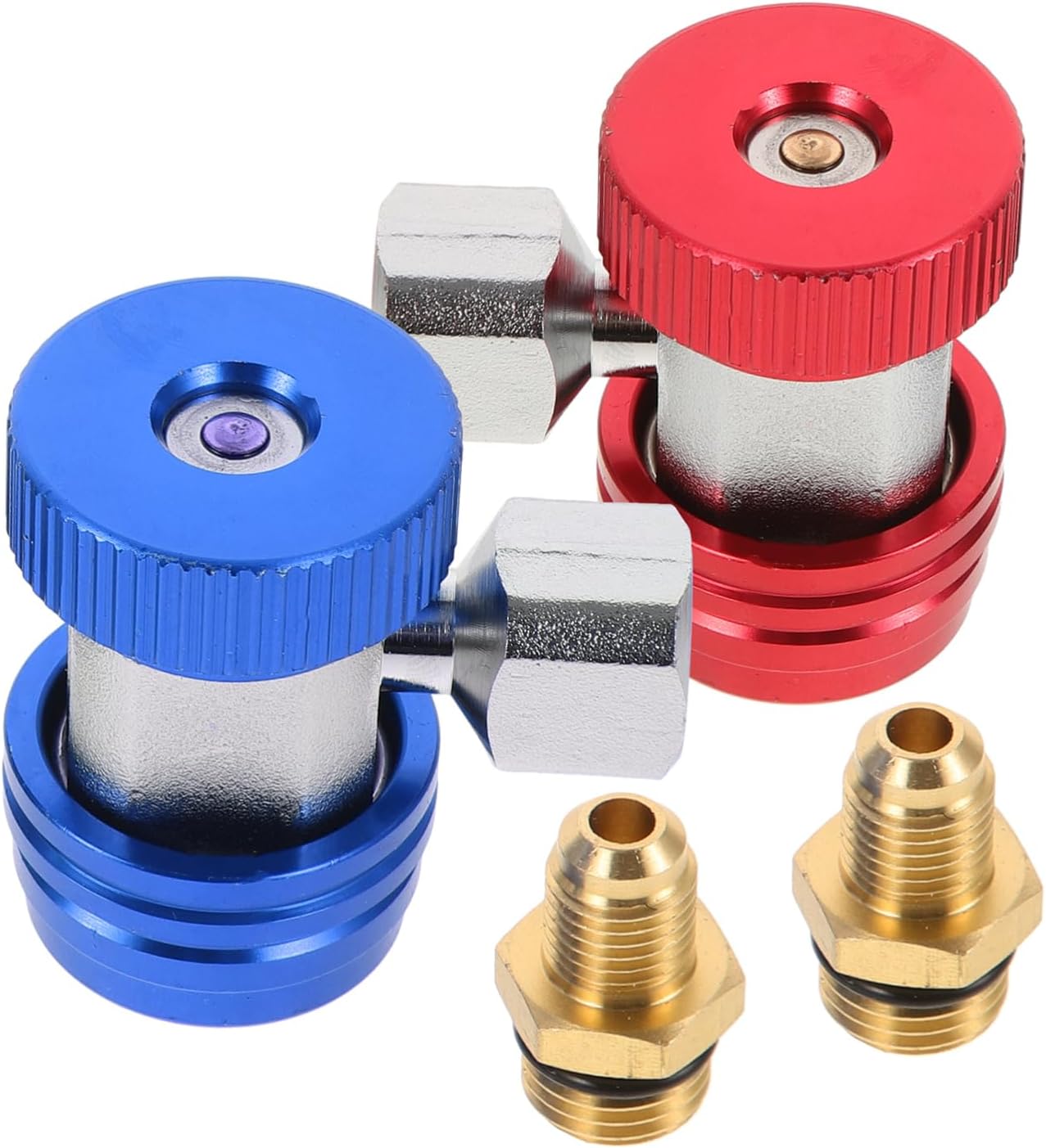 1pair Auto Connectors Adapters for Car Air Conditioning Quick Couplers Fittings Saving Design for Improved Cooling Performance Compatible Systems