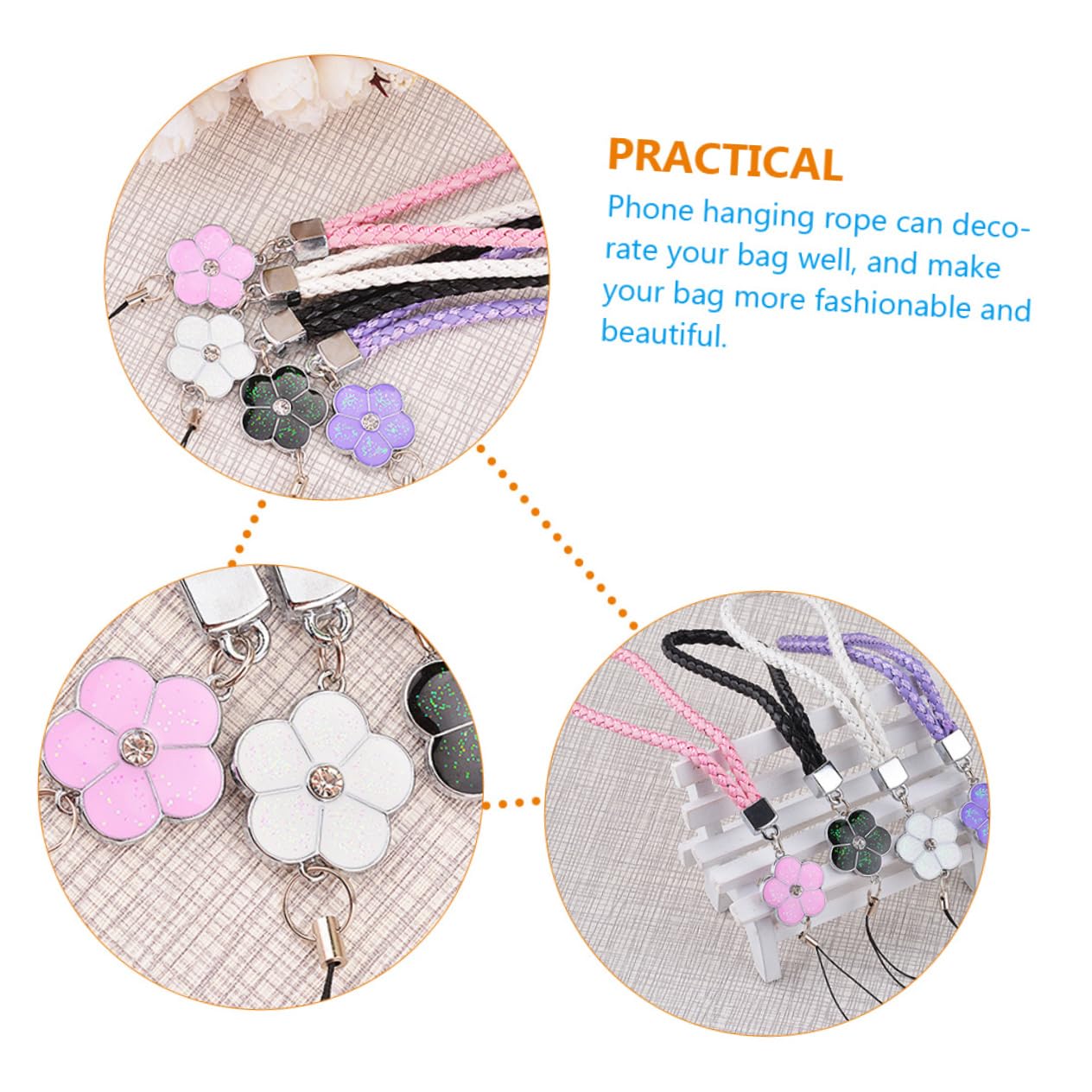 Gadpiparty Adornos Para Telefonos Moviles Accesorios Moviles Accesorios Para Moviles Muñeca De Cordón De Teléfono Perlas De Teléfono Soga Cordones Para Colgar Telefonos Pu