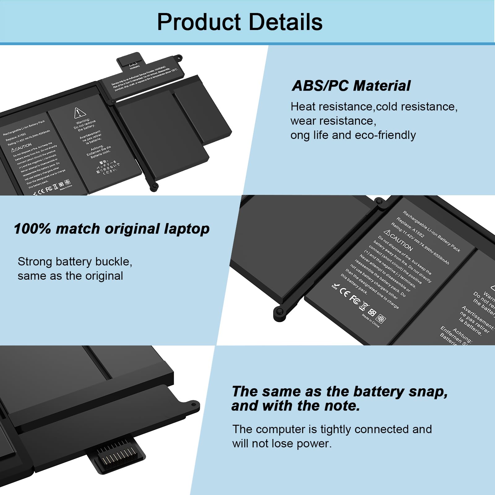 Amazon.co.jp: BNDeluxe A1582 Battery Replacement, A1502 A1493