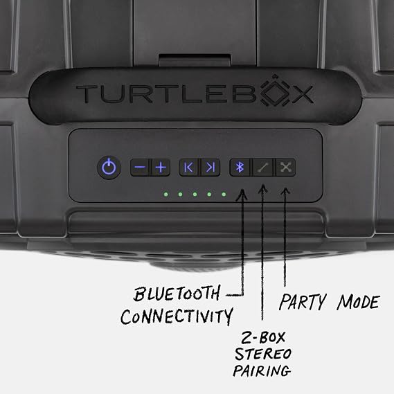 Turtlebox Original Gen 3: Portable Outdoor Bluetooth Speaker Ultra-Loud (120dB), Waterproof (IP67), Rugged, Impact-Resistant, 3-Day Battery | Party Mode: Unlimited Pairing Stereo, Gray/Green