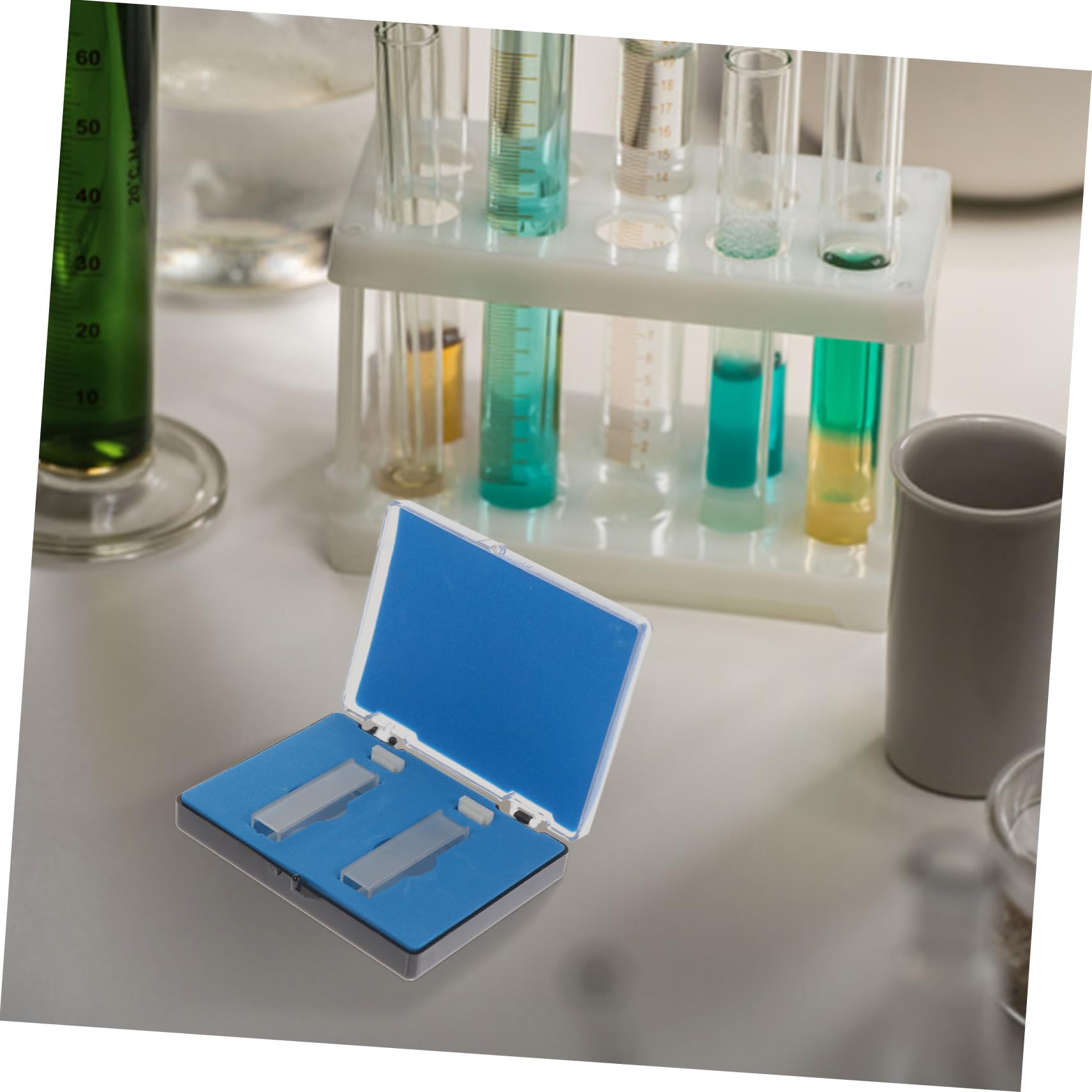 Lot de 2 Cuvettes Optiques en Quartz 10mm pour Laboratoire, Microcuvettes Transparentes Adaptées aux Besoins des Applications Pharmaceutiques Capacité de 3,5ml, Bols Inclus