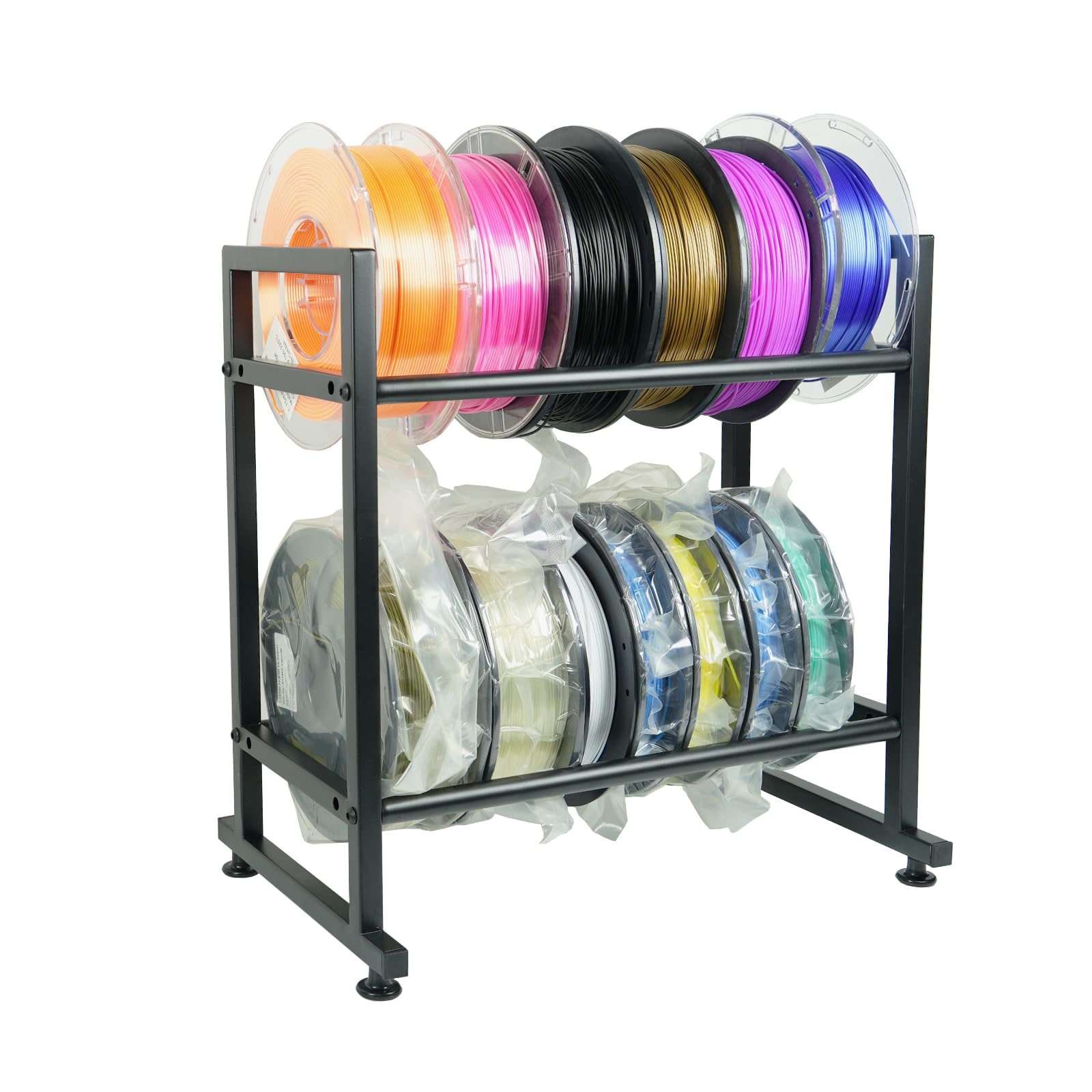 3D Printer Filament Storage Rack,2-Tier Desktop Metal Spool Holder