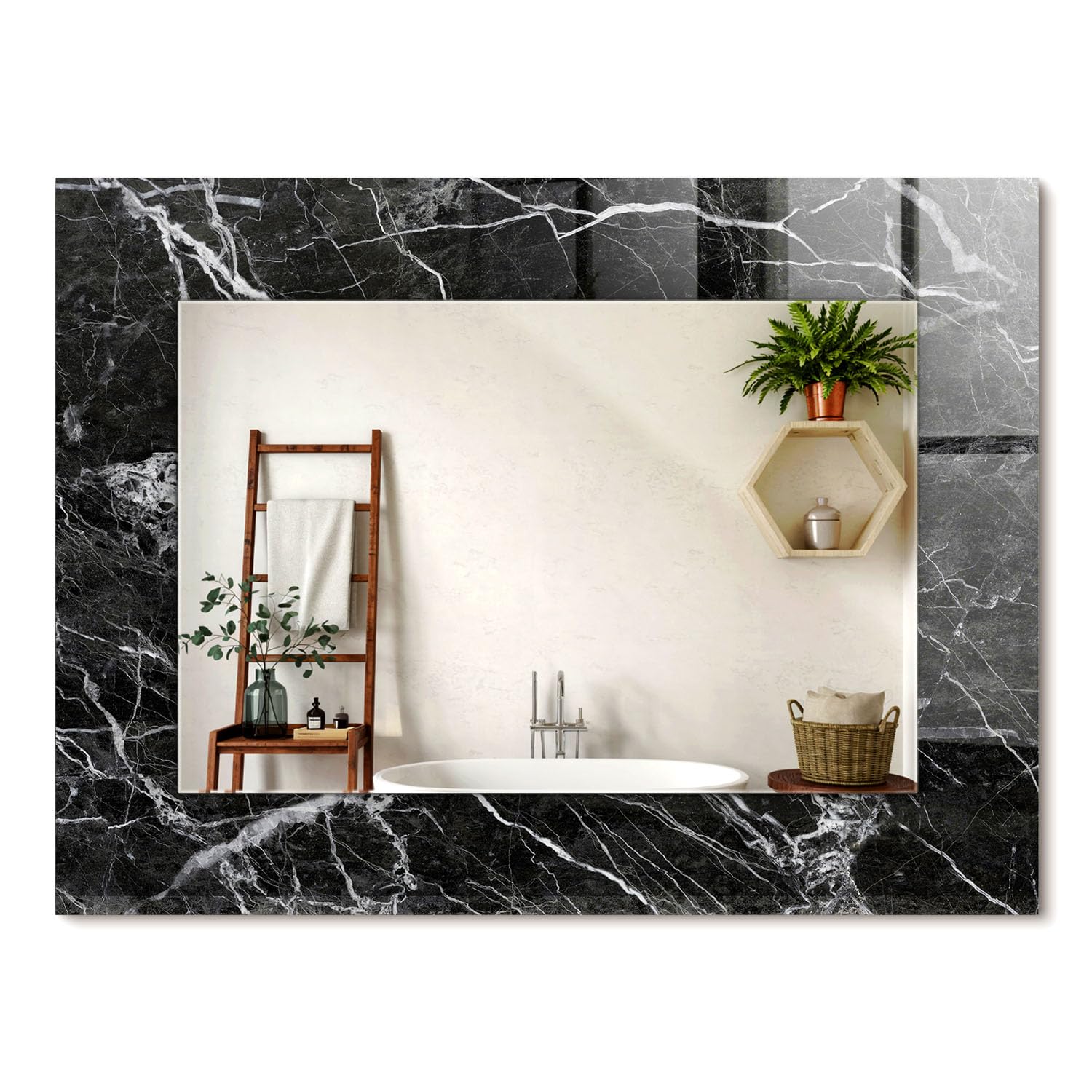Miroir rectangulaire moderne idéal pour déco murale salon et chambre