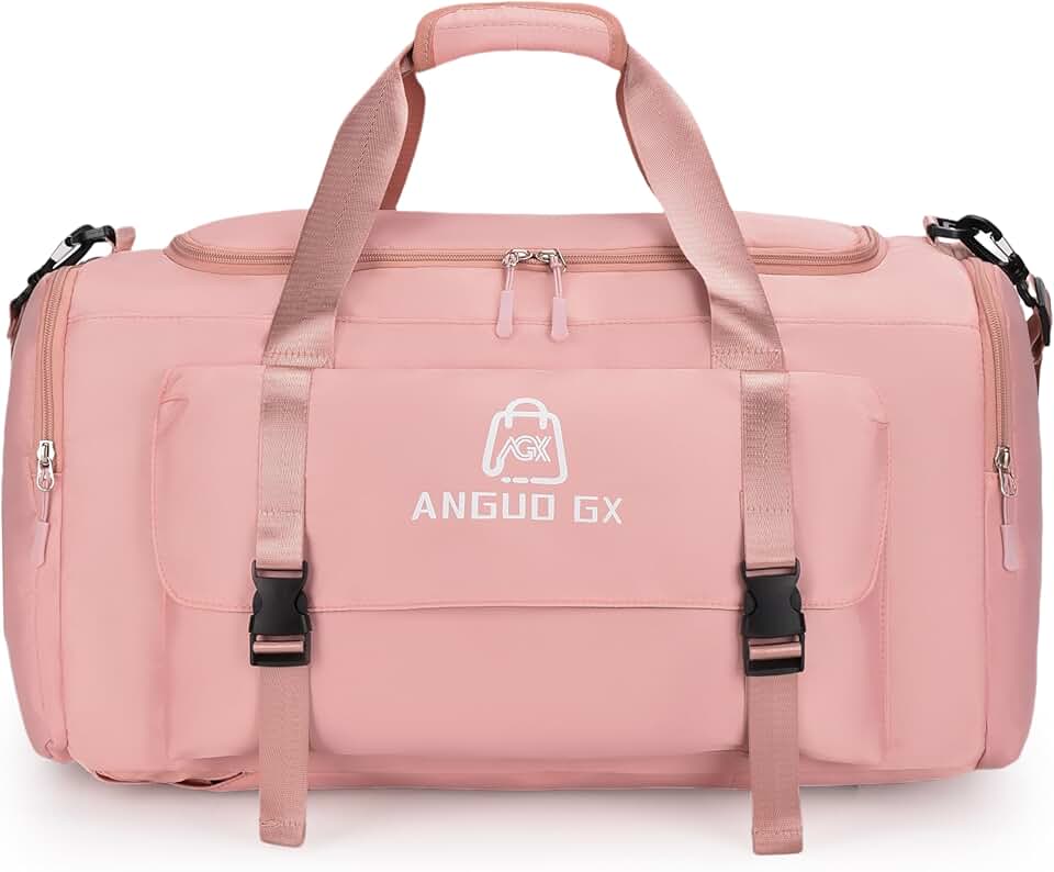 Angoo GX Bolsa de Viagem Grande, 40 L, 5 Compartimentos com Zíper, Poliéster Resistente, Alças Removíveis, Azul Marinho