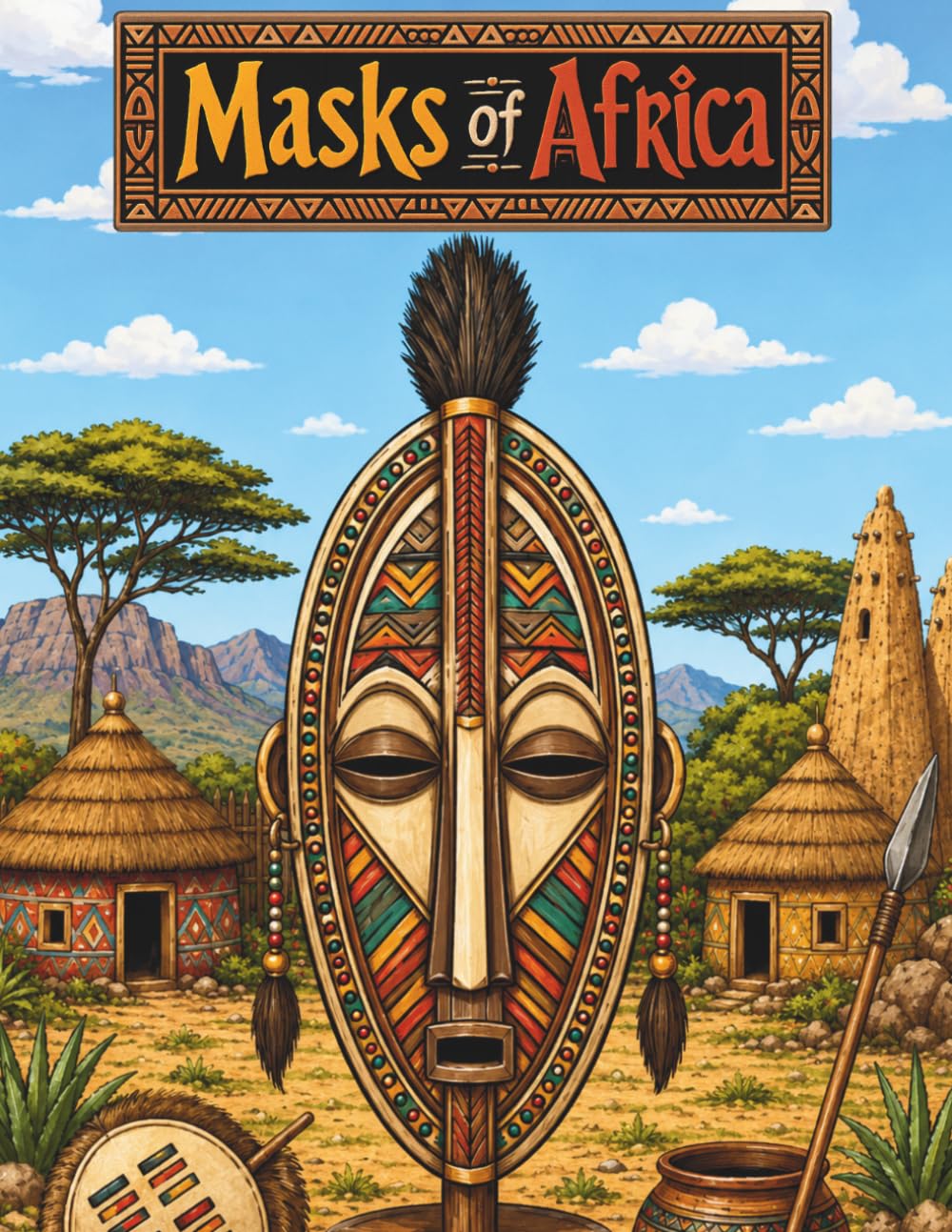 Masks of Africa: An Adult Coloring Book Featuring Traditional African Tribal Art, Cultural Artifacts, and Relaxing Ethnic Patterns for Stress Relief (Amazing Africa)