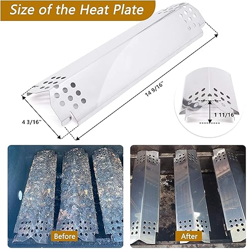 Miniatura 6 de Piezas de repuesto para parrilla Home Depot Nexgrill de 4 quemadores 720-0830H, 720-0783E, 720-0783C, rejillas de cocción de hierro fundido de 17