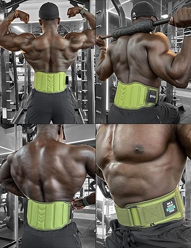 Miniatura 5 de BVVU Cinturones de levantamiento de pesas para hombres, cinturón de gimnasio de bloqueo rápido para entrenamiento lumbar, entrenamiento cruzado,