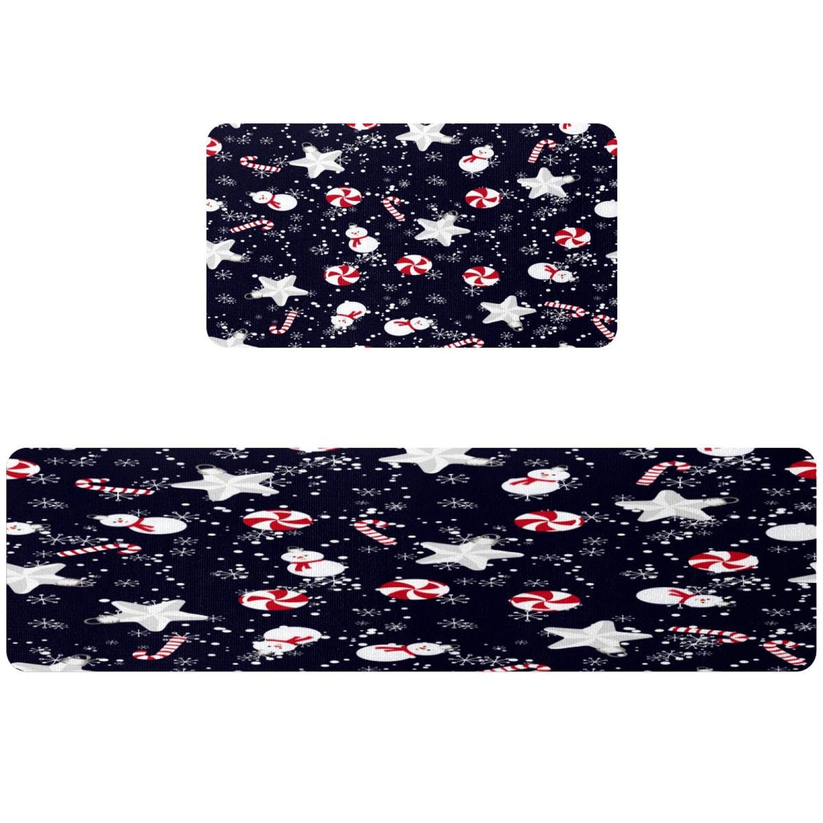 Tapis de cuisine antidérapants Noël lot de 2 tapis de couloir lavables buanderie