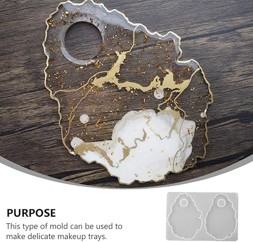 Miniatura 6 de Sewroro Molde de fundición irregular para bandeja de silicona, bandeja de maquillaje útil para fundición de resina epoxi, manualidades, decoración