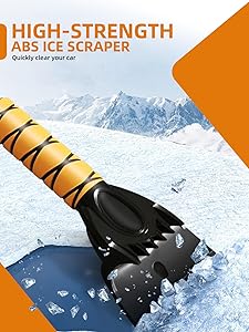 Jkapy 44 Inch Ice Scraper Snow Brush and Ice Scraper for Car Windshield,Extendable Snow Scraper and Brush with Comfortable Foam Grip for Truck Vehicle Automobile Snow Removal