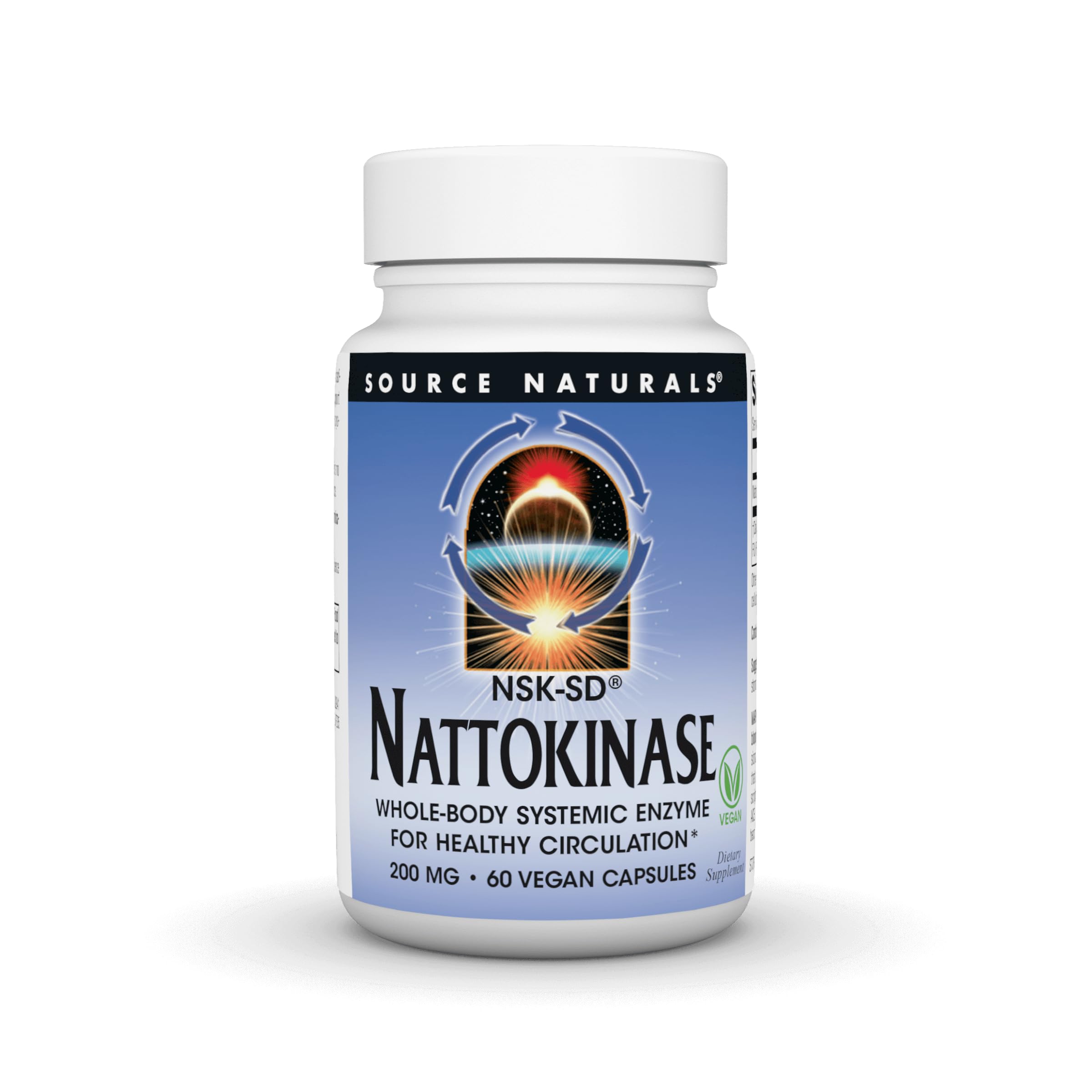 Source Naturals NSK-SD, Nattokinase, 200 mg - 60 Vegan Capsules 60 Count (Pack of 1)
