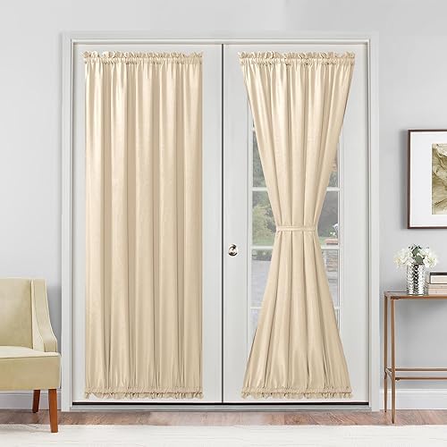Miniatura 281 de Hiasan Cortinas para ventana de puerta delantera, bolsillo para barra, cortina de privacidad semitransparente para puerta francesa, 1 panel