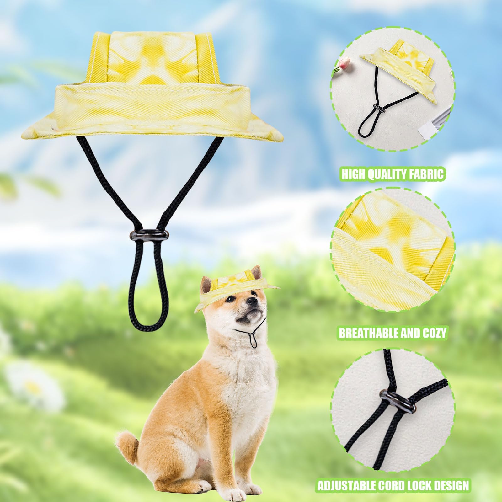 Cappello Da Sole Per Cani Regolabile - Con Fori Per Le Orecchie