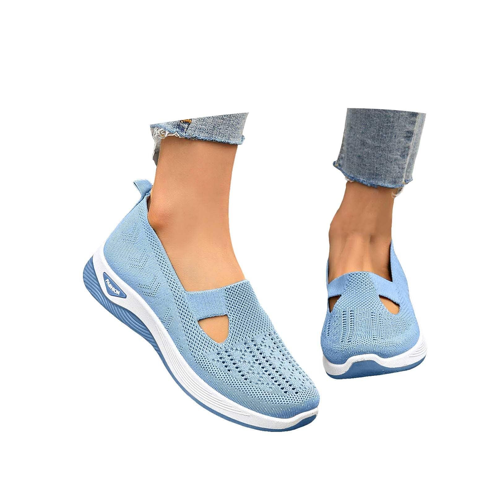 Scarpe Donna Ortopediche Sneakers Slip On Comode Senza Lacci per Alluce Valgo e Fascite Plantare Traspiranti Leggere con Cuscino Aria Scarpe da Ginnastica Camminata Pianta Larga Basculanti Lavoro