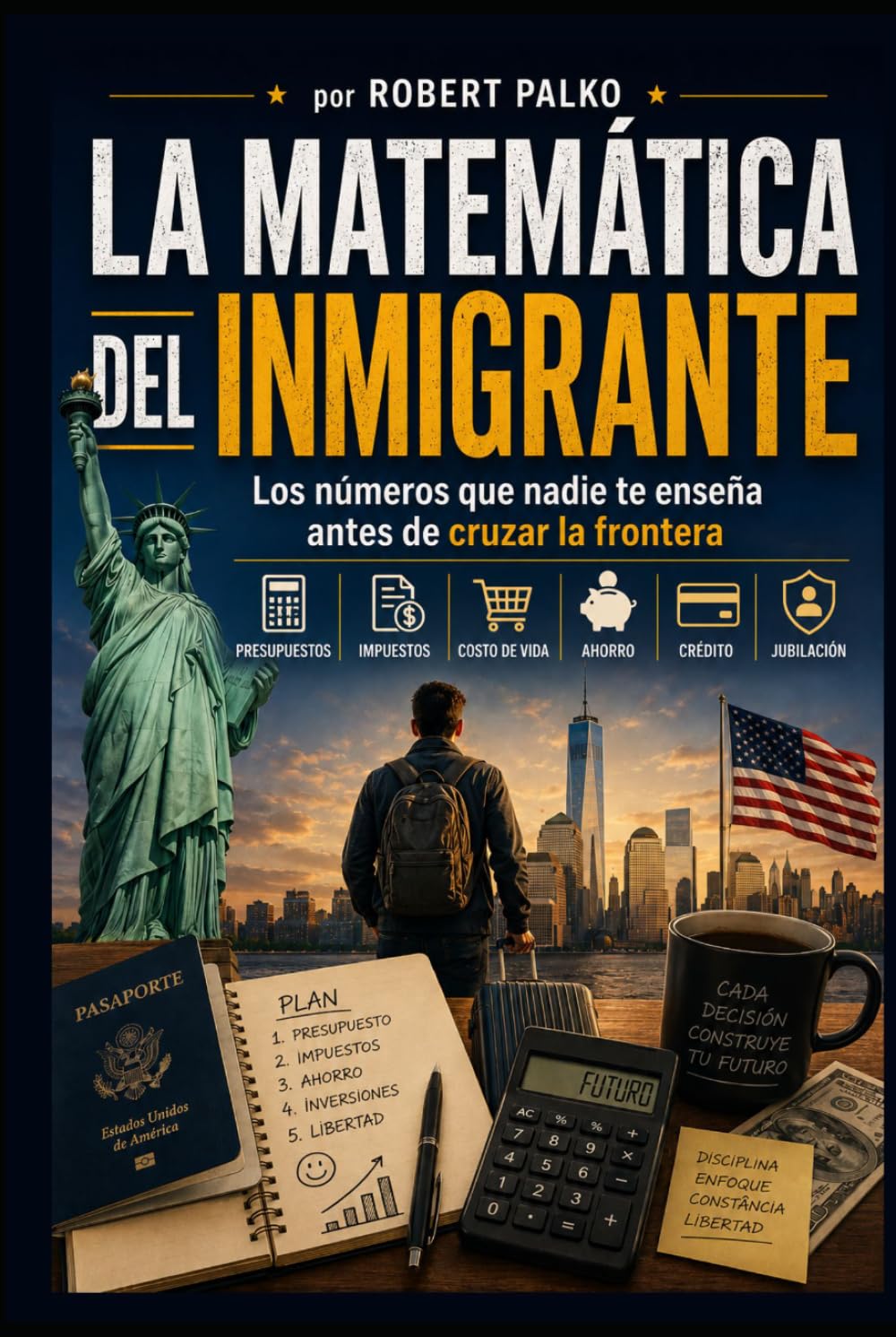 A MATEMÁTICA DEL INMIGRANTE: Los números que nadie te enseña antes de cruzar la frontera Presupuestos · Impuestos · Costo de vida · Ahorros · Crédito · Jubilación