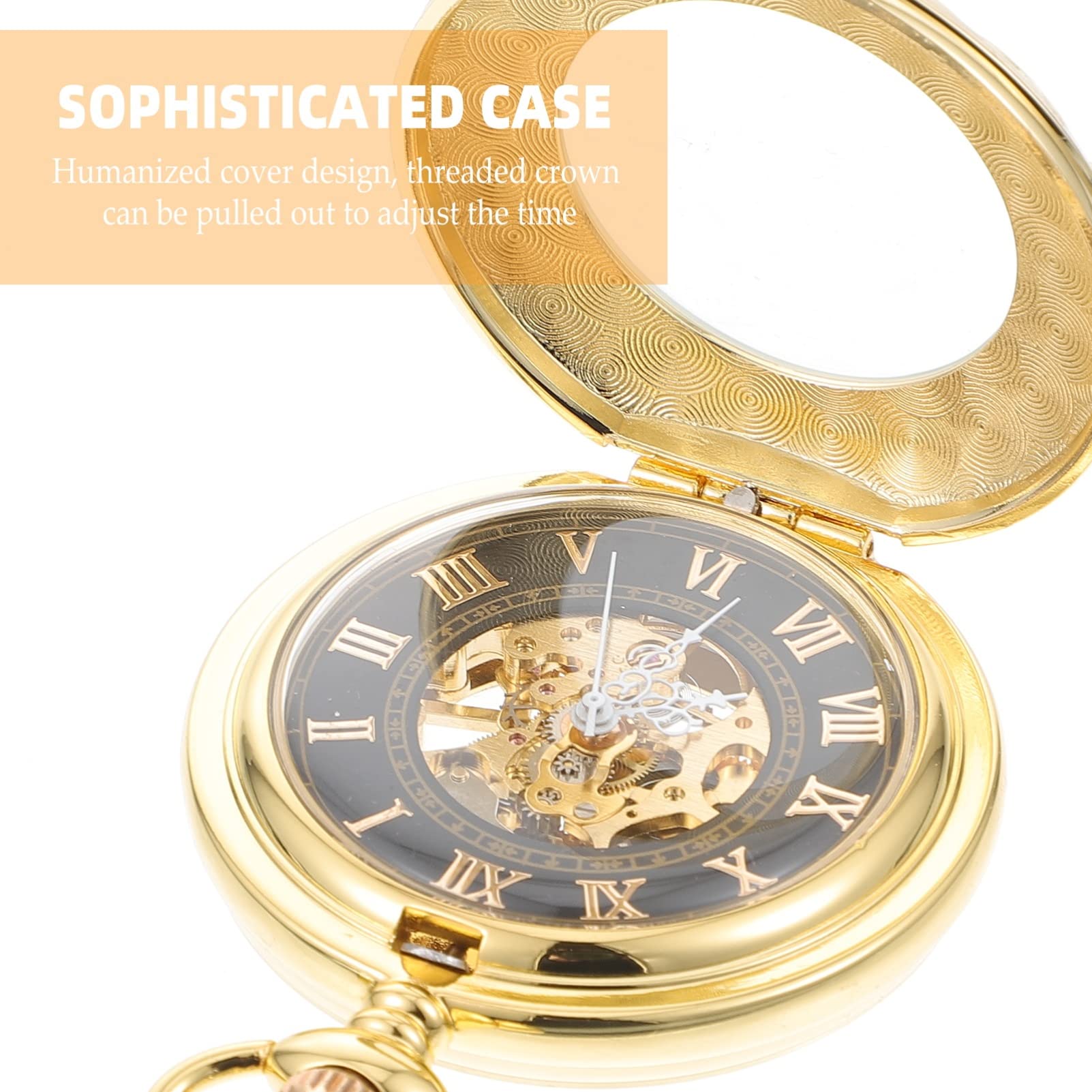 CALLARON Reloj de Bolsillo Vintage para Hombre, Números Romanos Grandes, Aleación de Zinc, Ligero, Obsequio Día del Padre