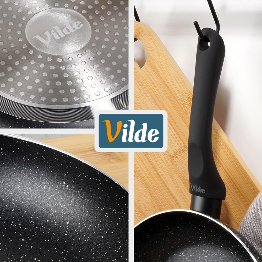 Vilde SIMPLE HOME patelnie granitowe 16/20/24/28 cm 4 sztuki