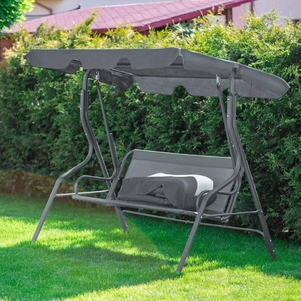 CREATCABIN Housse de Siège de Balançoire de Rechange en Tissu Oxford Épais 600D pour Balancelle de Jardin Housse de Coussin de Remplacement pour Balançoires de Jardin Cour Argent 85x48x48cm