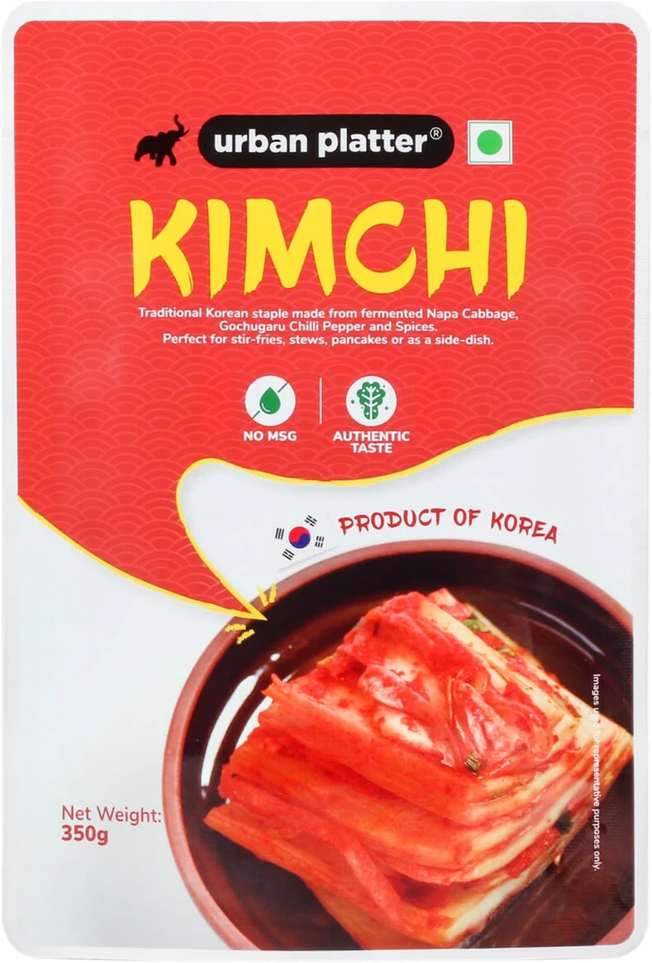 Urban Platter Korean Kimchi, 350g (Product of Korea, Staple Traditional Korean Recipe, Shelf-Stable and Preservative-Free)