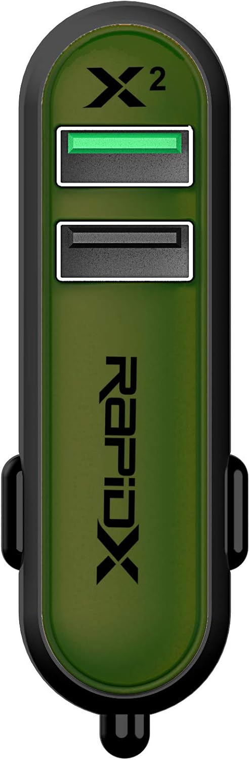 RapidX RXX2QCOLV X2 2 Port Car Charger with Quick Charge Olive : Everything Else