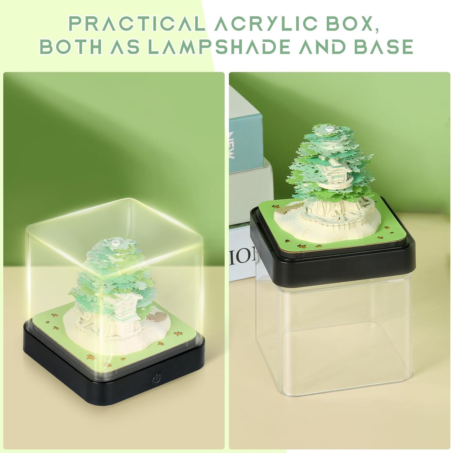 Time Piece Calendar 2026,3D Calendar 2026 with LED Lights, desk pad calendar, Timepiece Calend 2026, 3D Art Calend ar Creative DIY Paper Carving for Desktop Decoration (Battery not included)