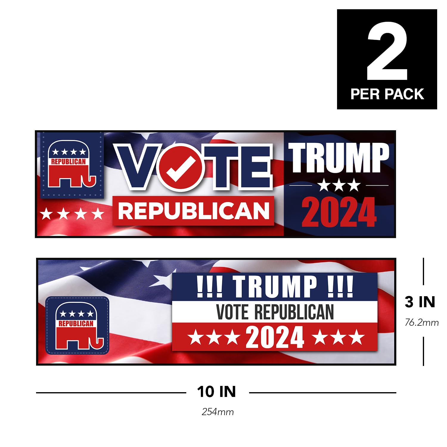 Snapklik.com : Donald Trump Republican Bumper Stickers For 2024 ...