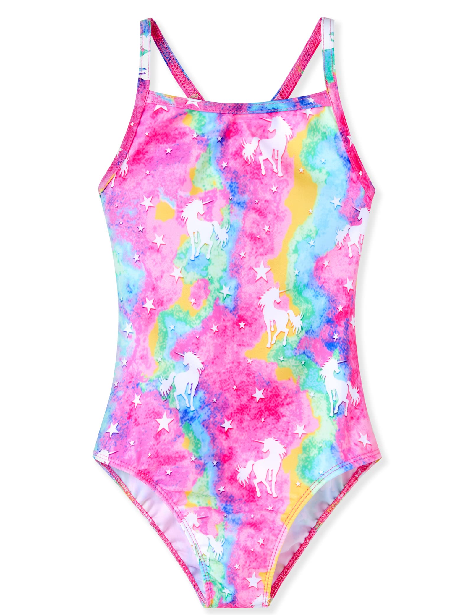 TENVDA Girls One Piece Swimsuits Sport Halter Swimwear Beach Bathing Suit