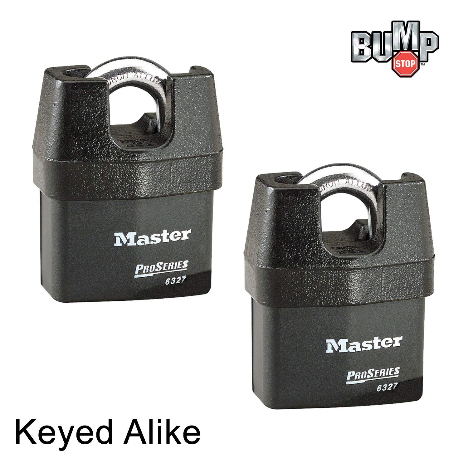 Master Lock Kłódka serii Pro - (2) zamki wysokiego bezpieczeństwa 6327NKA-2 w/BumpStop