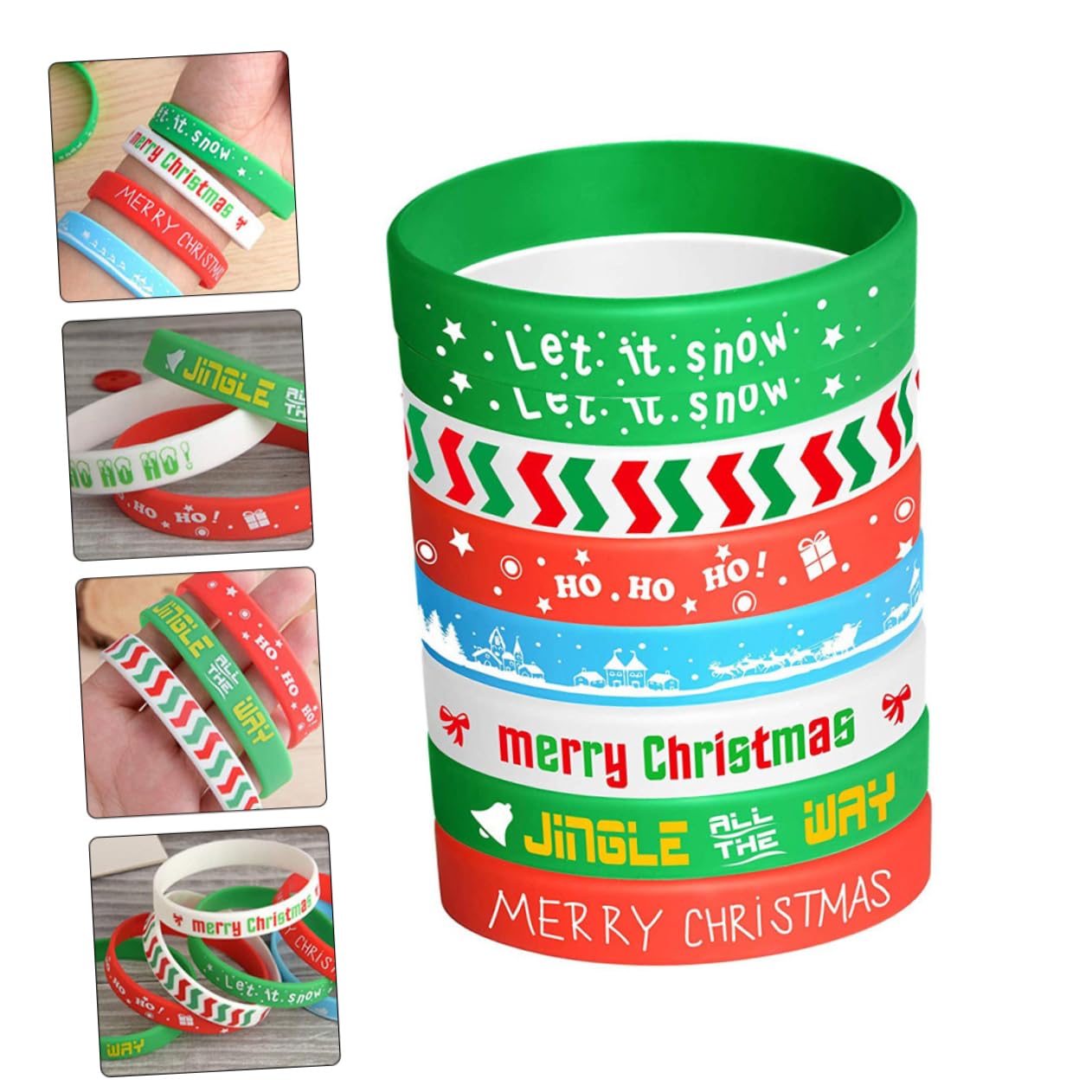 VICASKY 40pièces Bracelets Silicone Décoratifs De Noël Lot De Accessoires Festifs Pour Garçon Fille Et Adultes Parfaits Pour Fêtes Et Événements De Noël