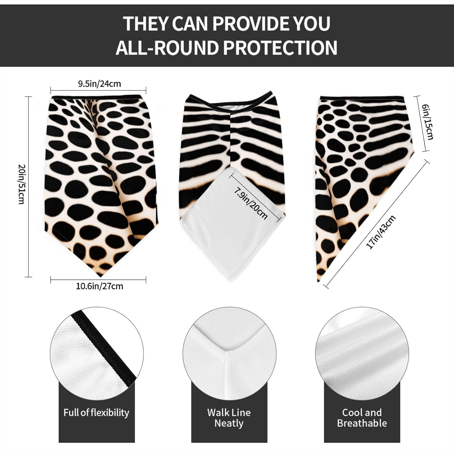Protection Neck Gaiter Face Cover fluorescent speckles Balaclava Scarf Mask, Windproof Breathable Sun Shield for Men Women, Skiing Hiking Cycling Outdoor Sports