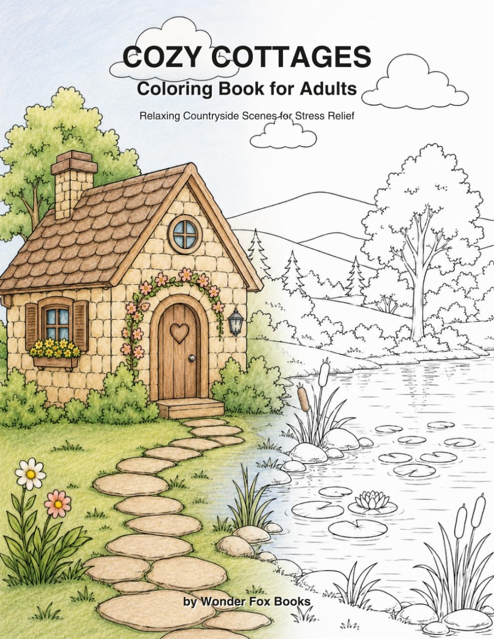 Cozy Cottages Coloring Book for Adults: Relaxing Countryside Scenes for Stress Relief