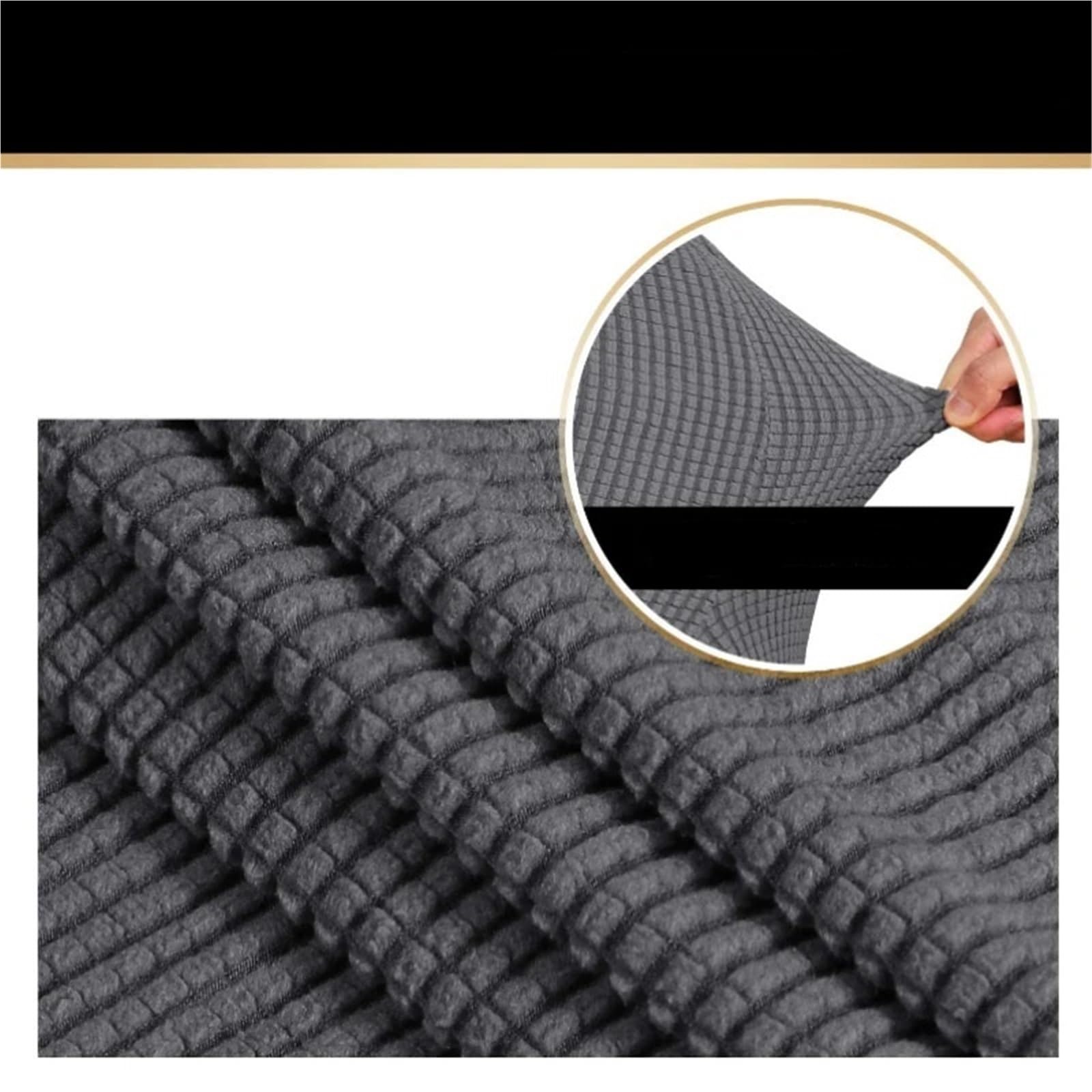 1 Stück quadratischer Jacquard-Anpassungs-Stretch-Fußstütze-Ottomane-Bezug, zusammenklappbarer Aufbewahrungshocker, Möbelschutz, Schonbezug(Dark Blue,L)