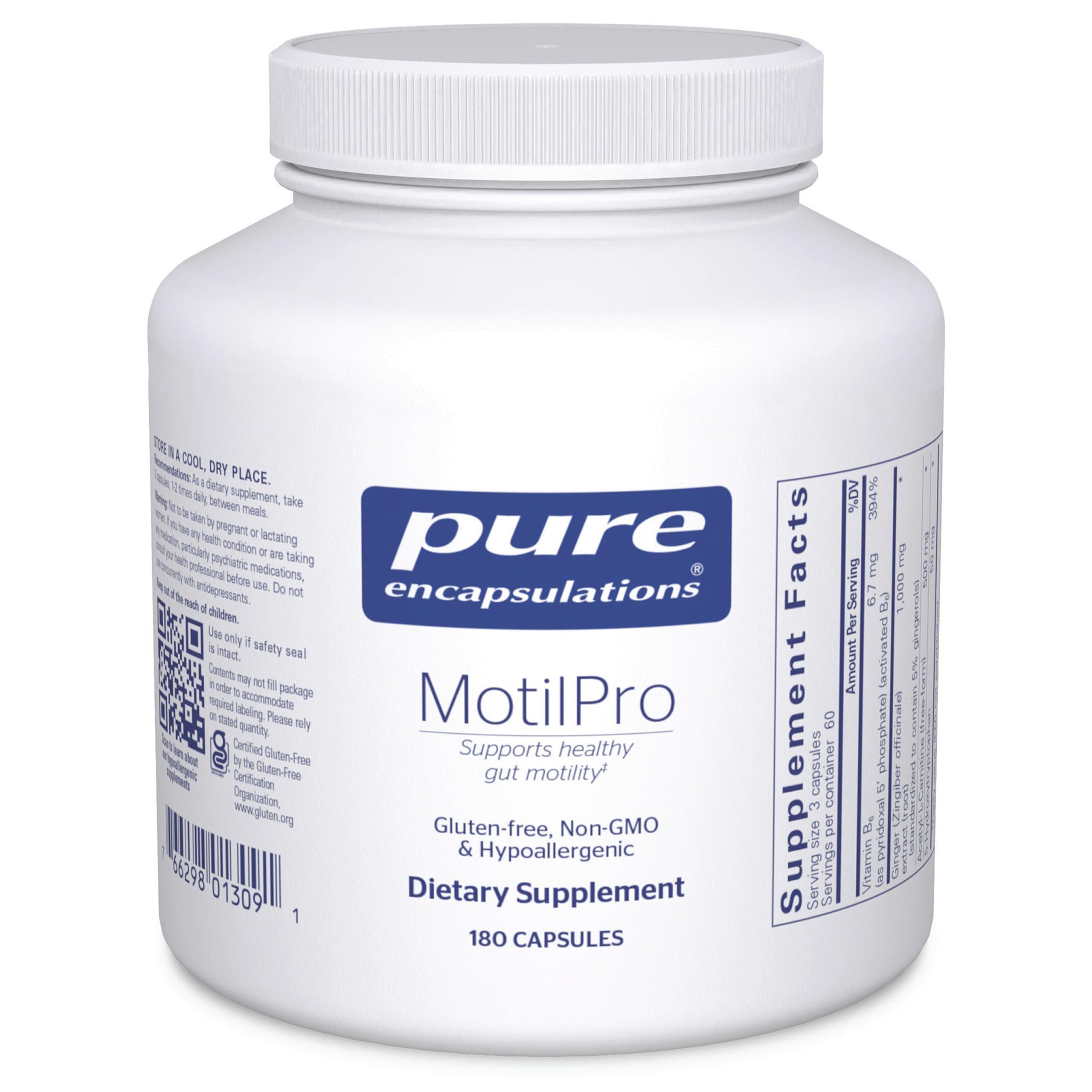 Pure EncapsulationsMotilPro | Hypoallergenic Dietary Supplement to Promote Healthy Gut Motility* | 180 Capsules