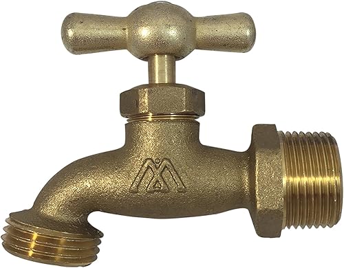 Manguera de latón Bibb 79-112 Compara con Punta de Flecha Latón 34" Macho NPT Entrada con 34 de salida de manguera de agua ideal para jardines y