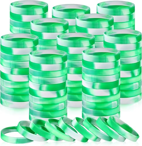 Vista 85 de Liliful 100 pulseras de goma de silicona para mujeres y hombres (verde)