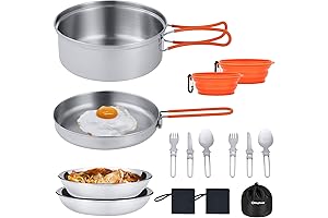 KingCamp Camping Stainless Steel Cookware Set - Your Backpacking Culinary Companion