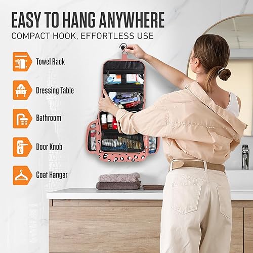 Vista 49 de VENTURE 4TH Neceser de viaje colgante para mujeres y hombres, organizador de viaje con compartimentos expandibles y bolsa transparente extraíble