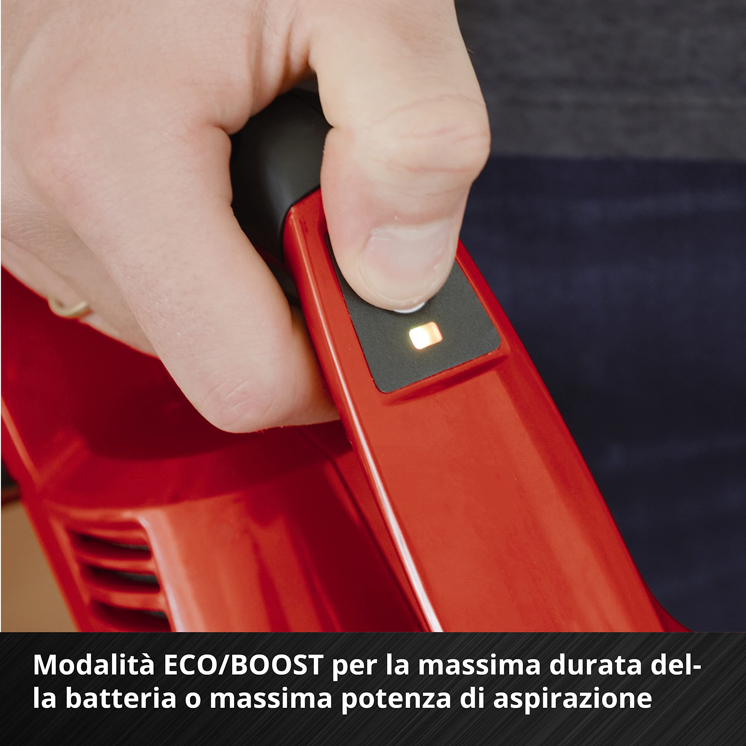 Aspirapolvere con manico a batteria TE-SV 18 Li-Solo Power X-Change di Einhell (ioni di litio, 18 V, senza sacchetto, serbatoio da 0,6 l, tecnologia a ciclone, sistema di filtraggio a 3 livelli)
