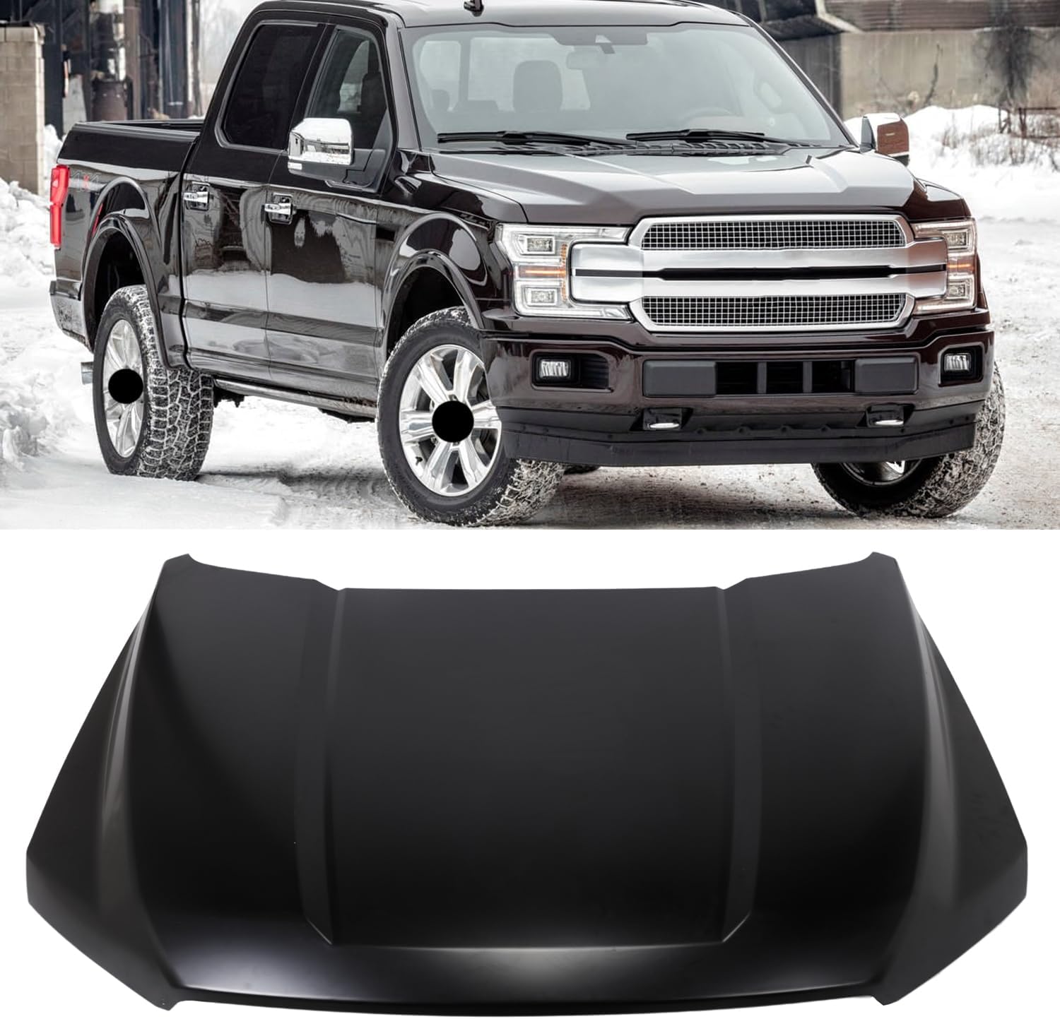 Front Hood Panel Direct Replacement Compatible With 2015-2020 Ford F150 FL3Z16612A FO1230314