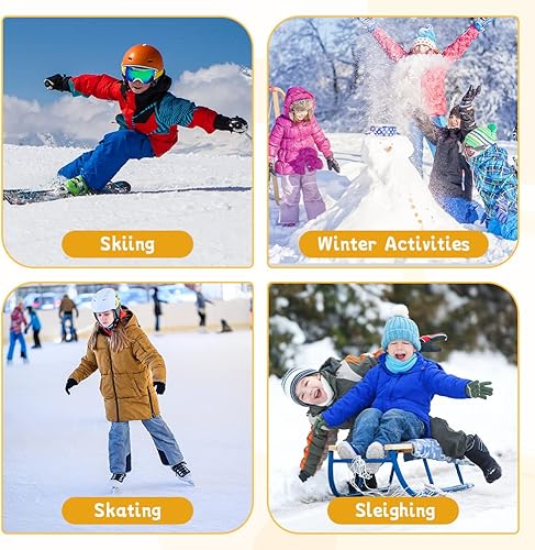 Miniatura 7 de findway Calcetines de esquí para niños de lana merina (2 o 3 pares), calcetines cálidos de invierno, calcetines térmicos de snowboard para niños y