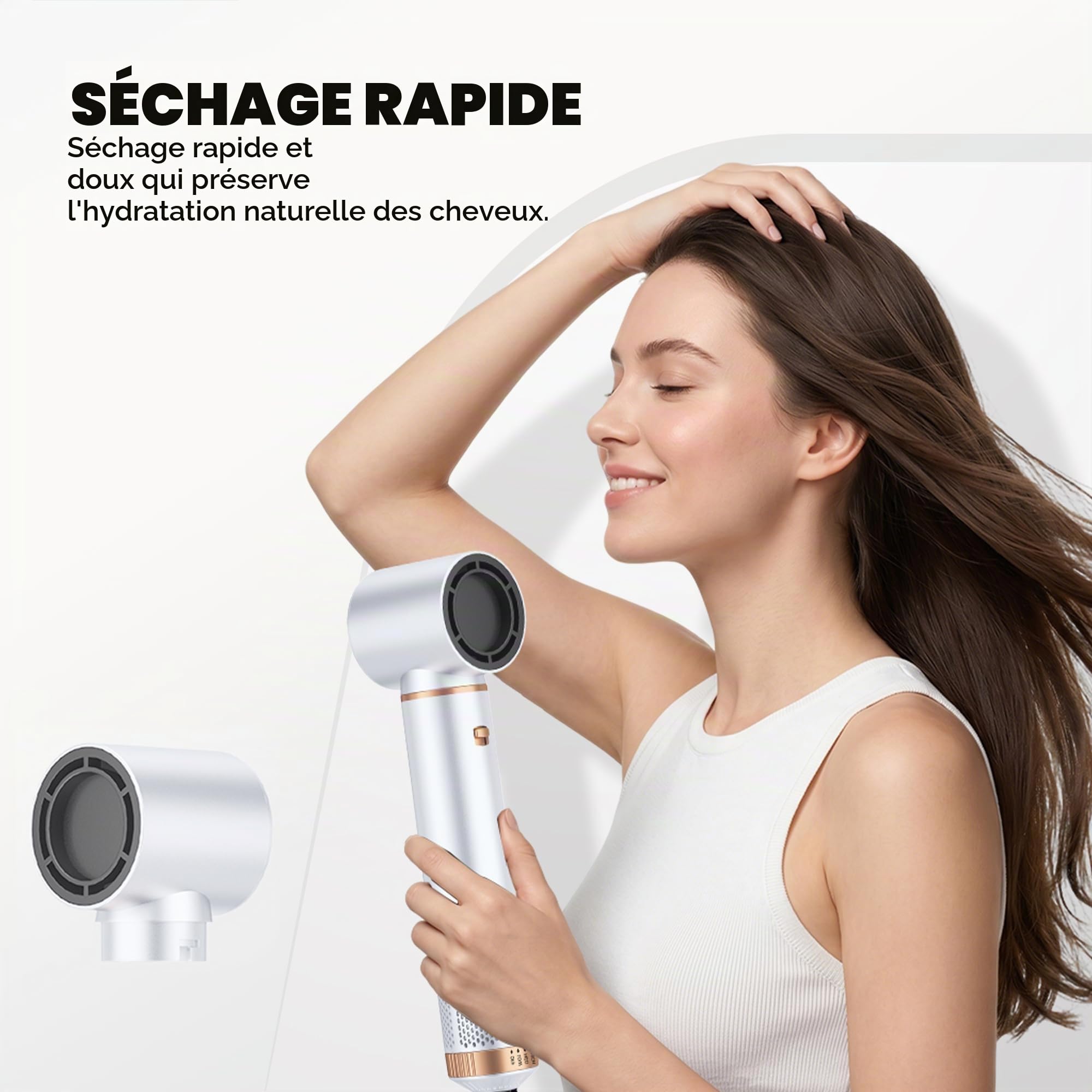 OKWRAP Airbrush 5 en 1 Air Styler 5 en 1 Hair Styler avec Seche Cheveux | Boucleur Automatique, Brushing Brosse Soufflante, Brosse Lissante, Seche Cheveux 5 en 1 pour Sécher, Boucler, Lisser