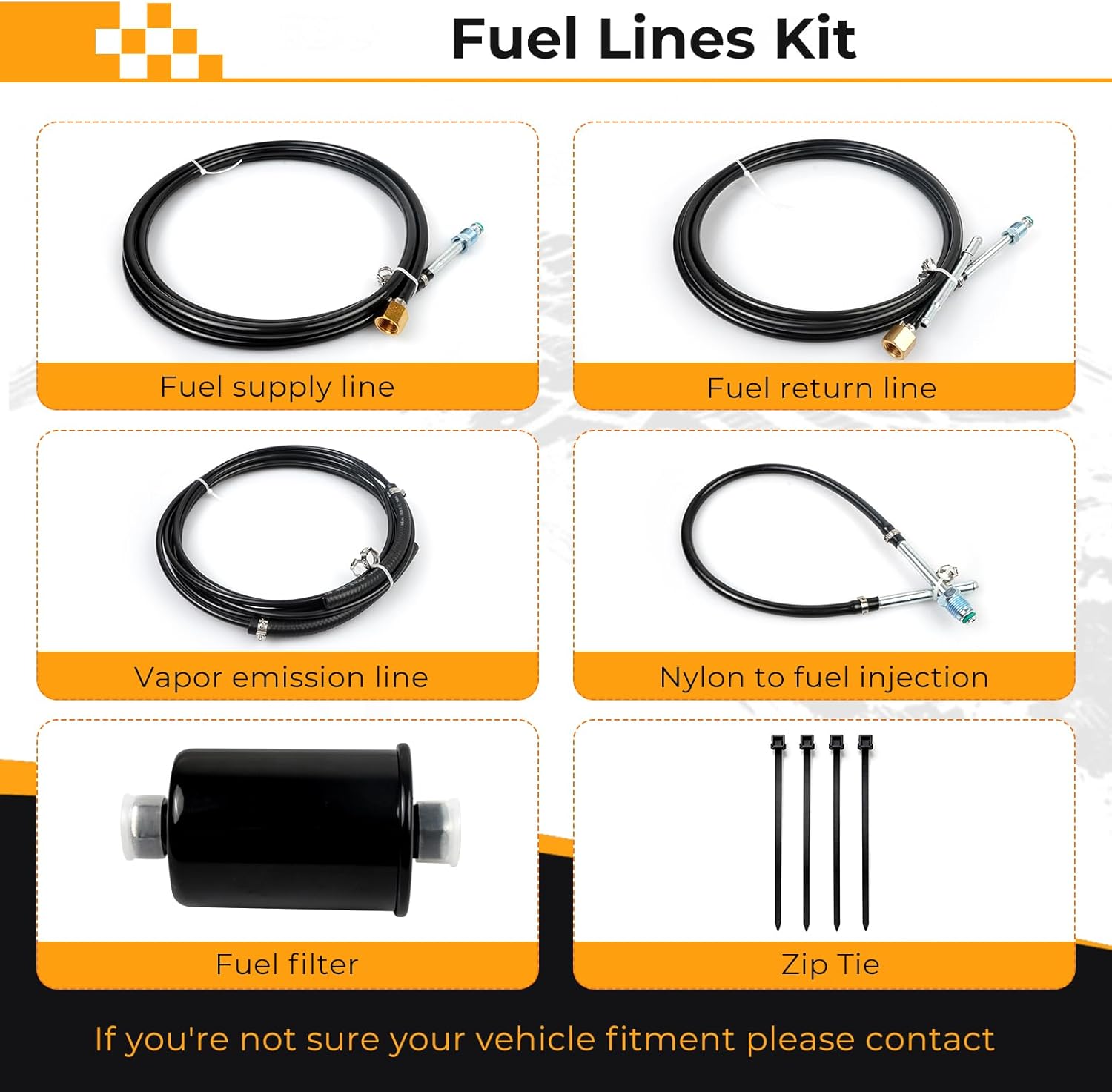Nylon Fuel Lines Repair Kit compatible with Chevy GMC C1500 C2500 C3500 K1500 1988-1997 gas Truck Vent Line - Replaces NFR0013
