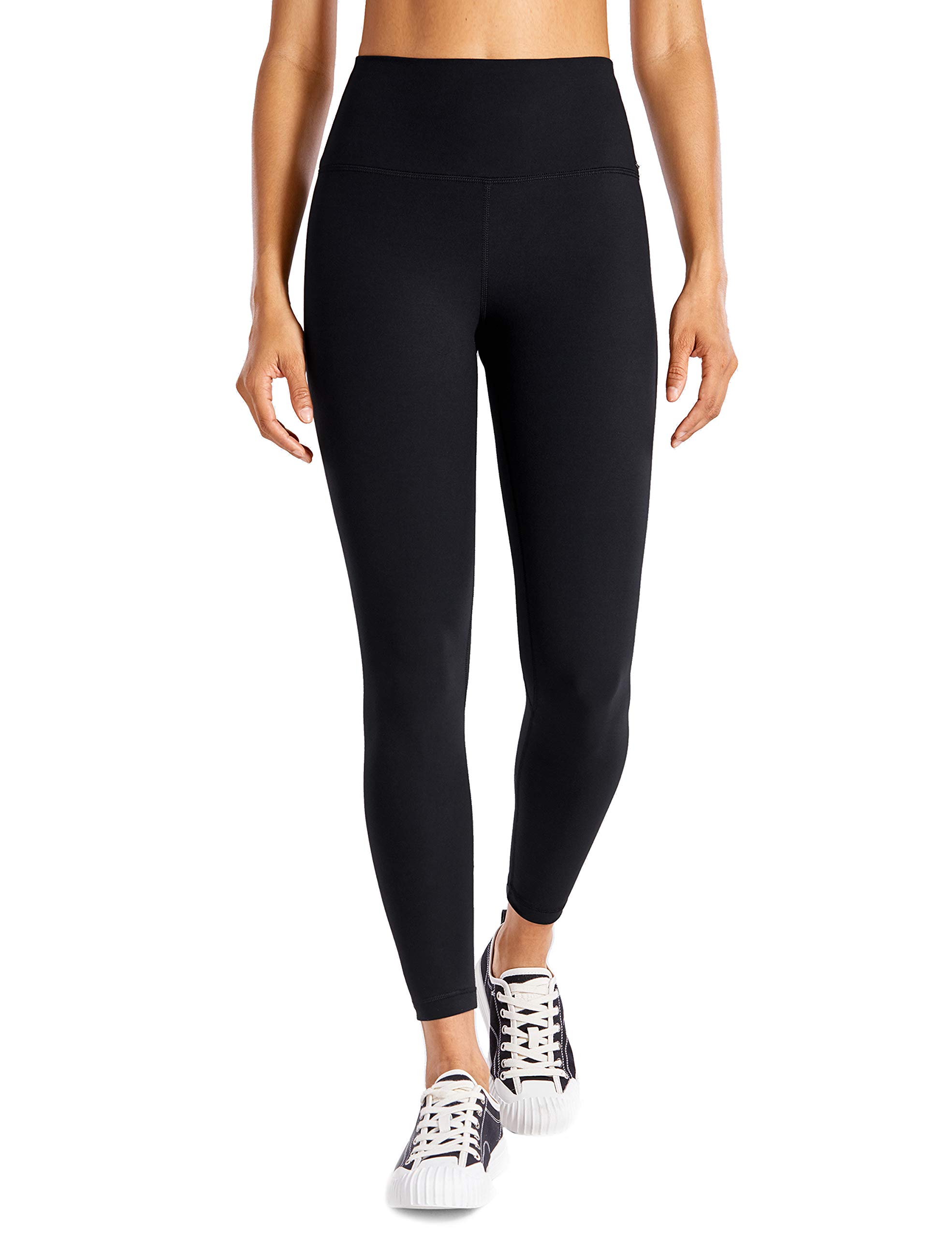 CRZ YOGAWomen Matte Brushed Light Fleece Leggings - 25''/28'' High Waisted Winter Warm Squat Proof Yoga Pants