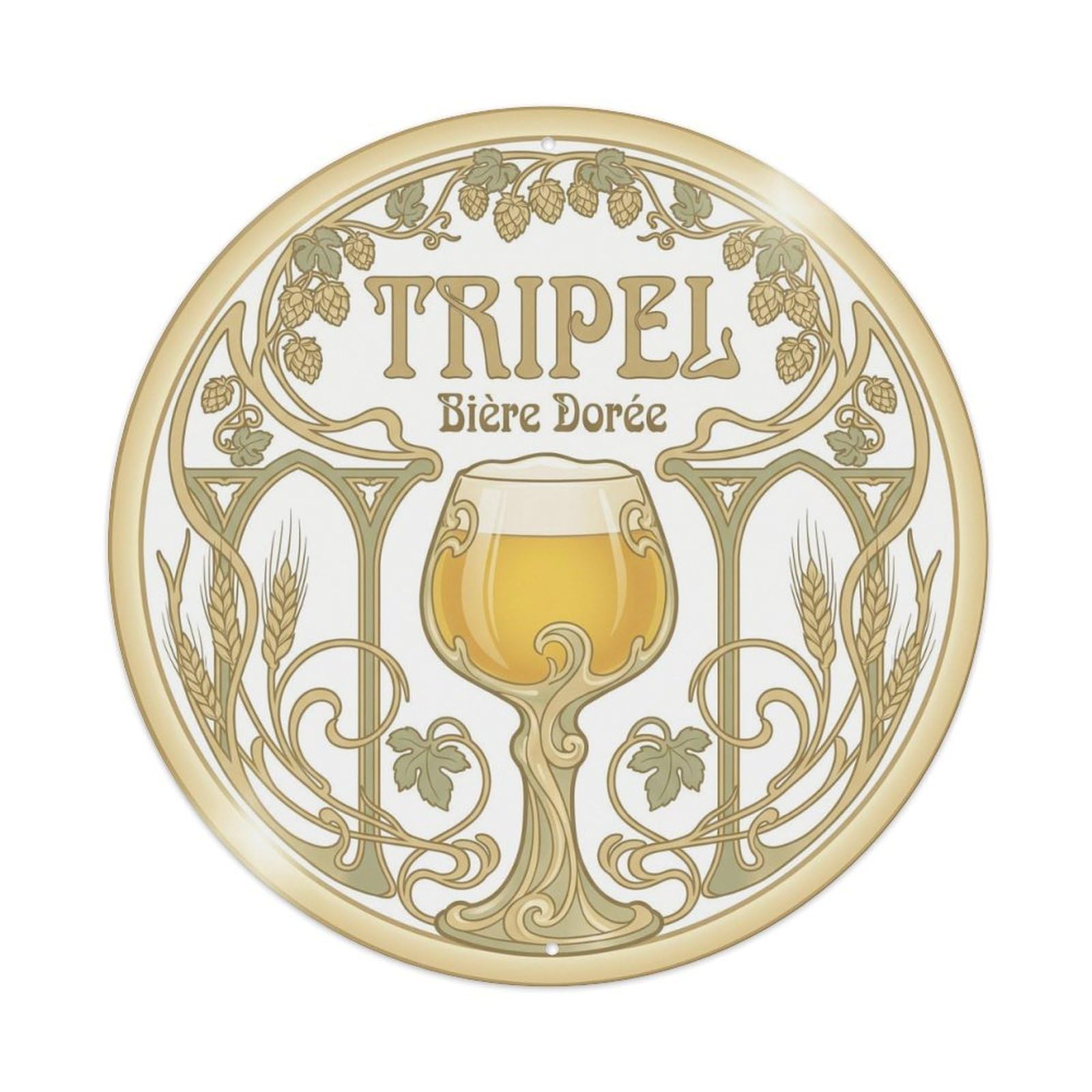 Belgian Tripel Abbey Ale Brew House Vintage Strong Metal Tin Sign