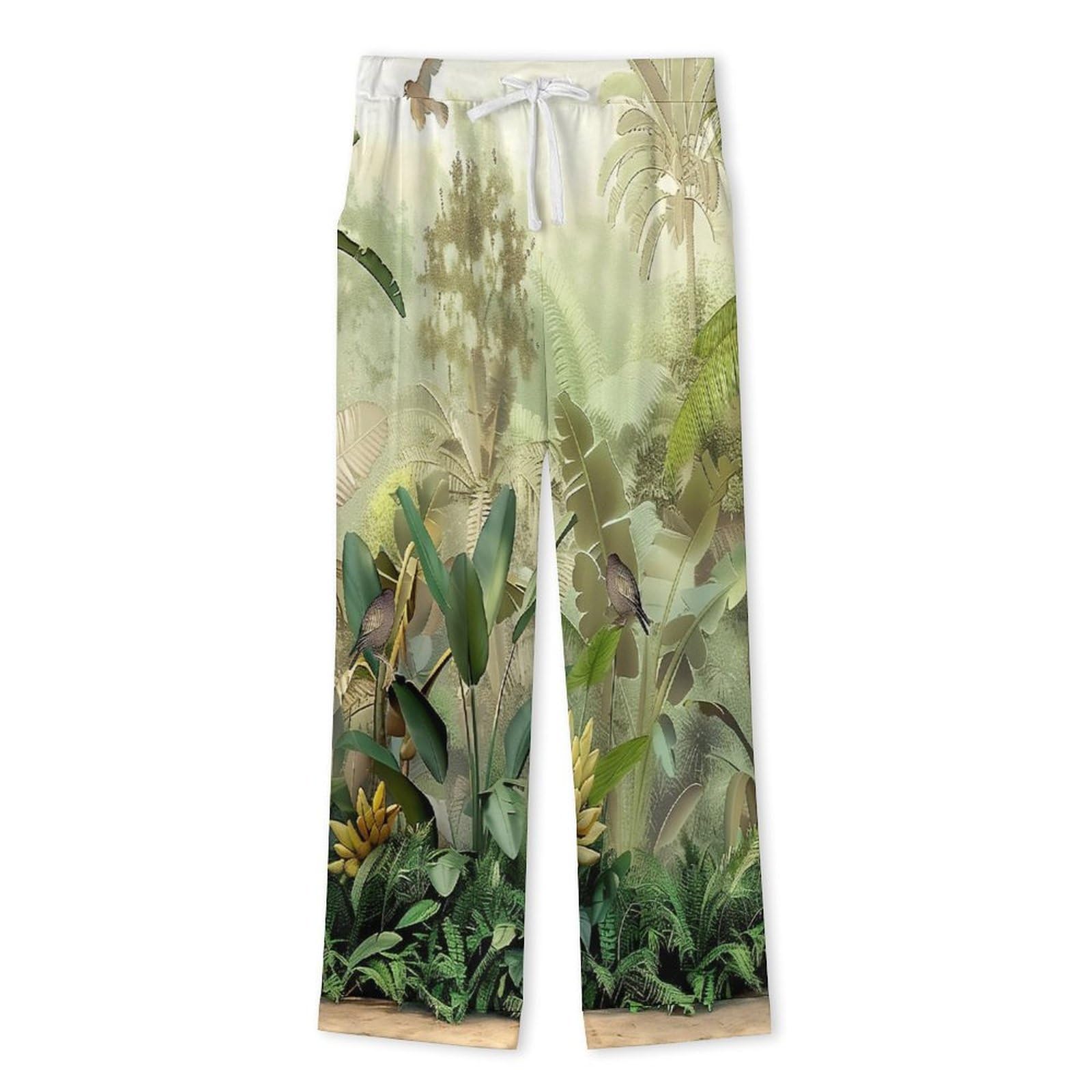Completo Pigiama da Uomo 2 Pezzi - Uccelli della Foresta Pigiama A Maniche Lunghe Abbigliamento da Casa 2 Pezzi Top + Pantaloni Morbido E Caldo Pigiama Autunnale E Invernale