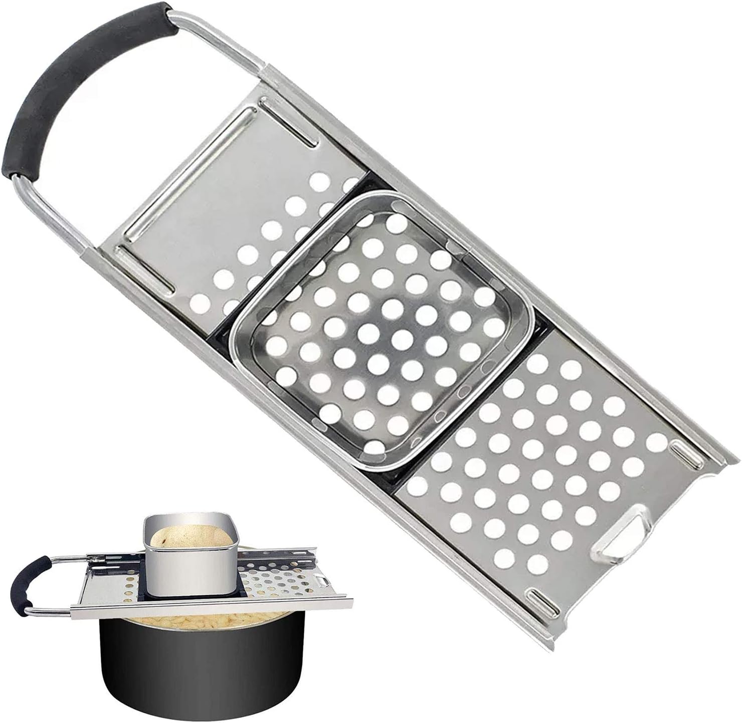 Katmerio Spätzlereibe Edelstahl - Spätzlepresse Mit Gummigriff & Spätzleschaber
